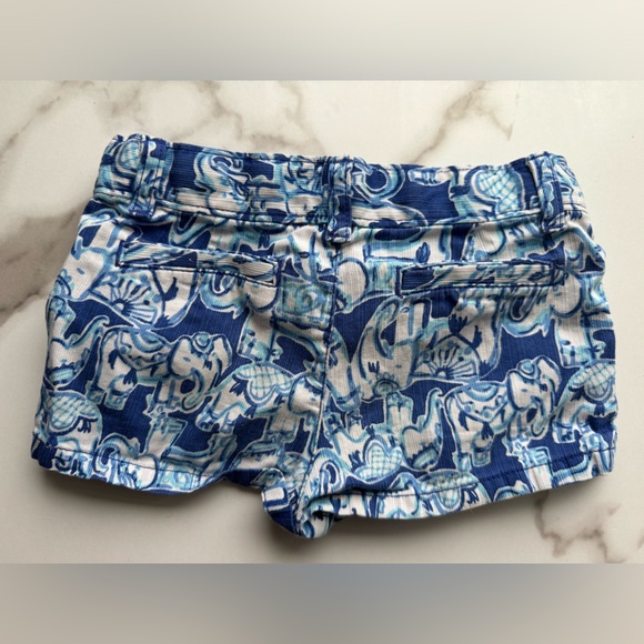 Lilly Pulitzer Get trunky blue elephant printed shorts stretch size 5 girls - Picture 3 of 3